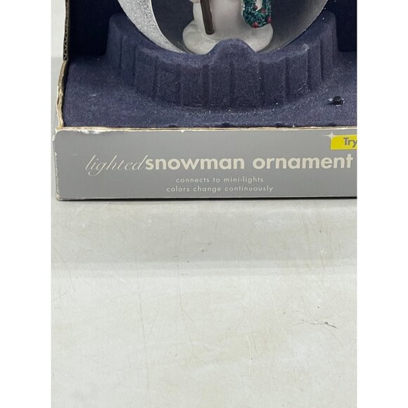 Christmas lighted snowman ornament frosted bulb wreath plug into lights READ new - Picture 3 of 7